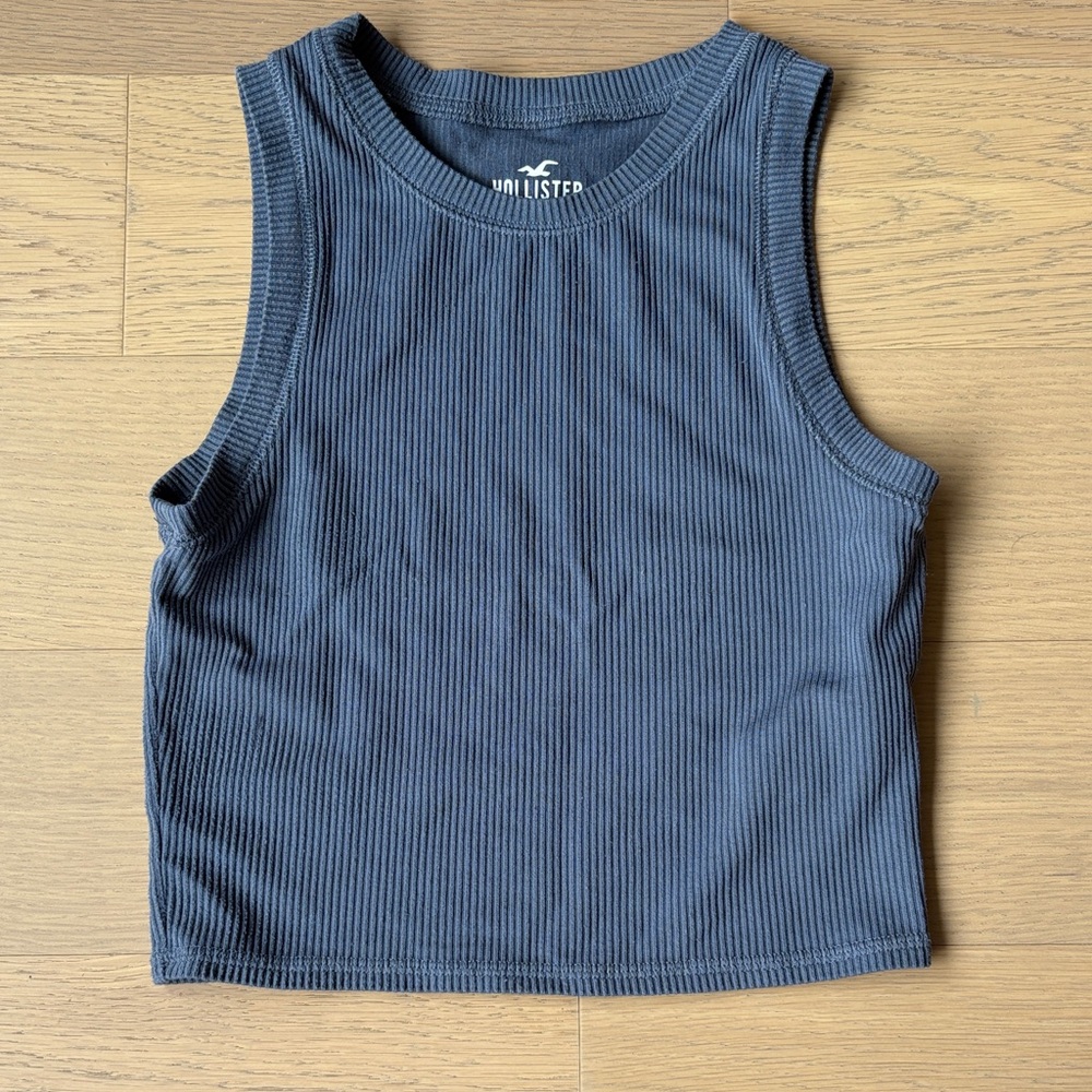 Hollister Dark Blue Ribbed Tank Top